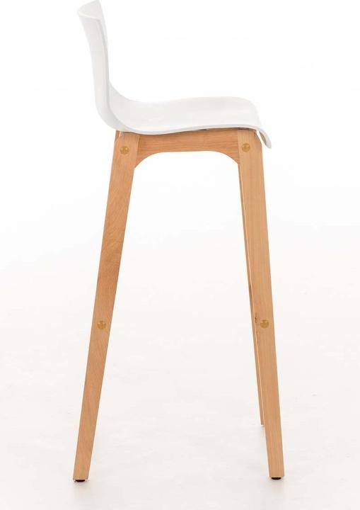 Image du produit CLP Tabouret de bar Hoover Natura piètement 4 pieds, blanc
