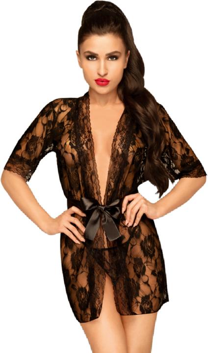Produktbild Penthouse Lingerie Sweet retreat - Lace kimono with satin tie belt, 2 pieces - (M/L)