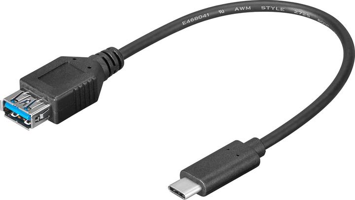 Produktbild Goobay USB 3.0 SuperSpeed Kabel > USB-C™, Schwarz, 0.2 m (0.20 m, USB 3.2 Gen 1)