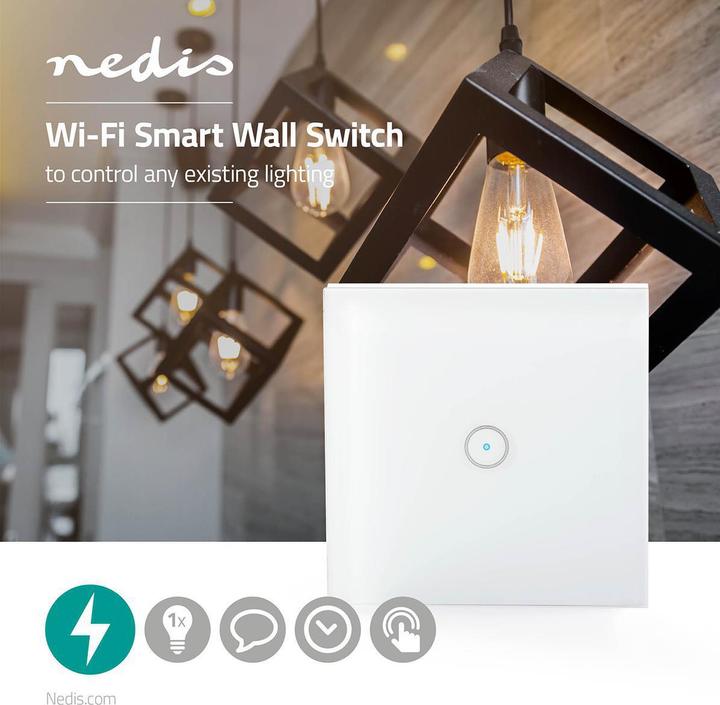 Immagine prodotto Nedis Interruttore luminoso intelligente WLAN (WIFIWS10WT) - Semplice