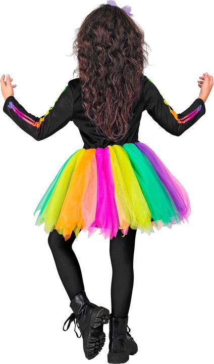 Produktbild Widmann Skelett Ballerina Kleid mit Tutu, Haarreif mit Schleife und Totenkopf (128)