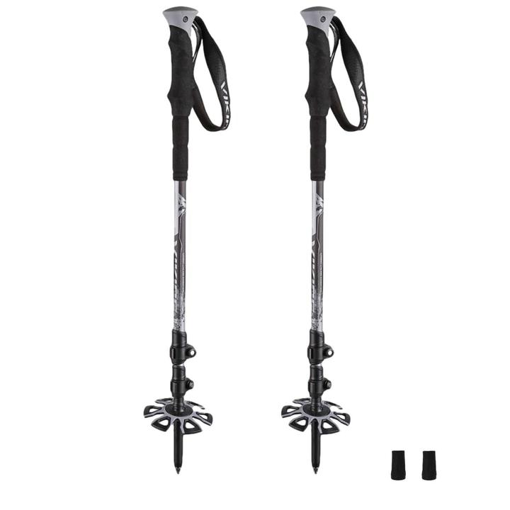 Produktbild Viking Trekkingstöcke Wanderstöcke Winterstöcke - leichte verstellbare Karbon Teleskopstöcke für Ski (135 cm)