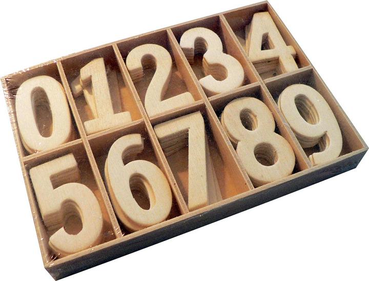 Produktbild Natura Punto Box mit 6 Zahlensätzen aus Holz, naturbelassen, zum Basteln und Lernen