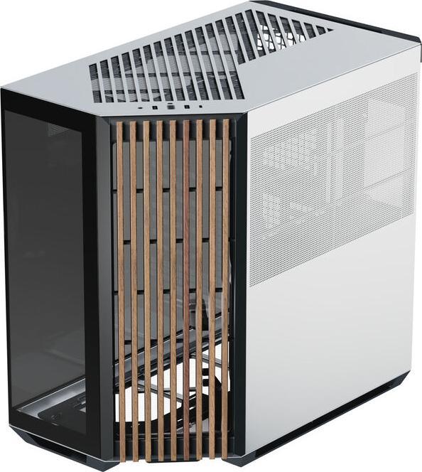 Actual product image APNX V1 PC case, midi tower, ATX, tempered glass - wood, black / white (ATX)