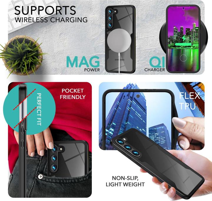 Immagine prodotto Nalia Busta ibrida trasparente a 360 gradi (Samsung Galaxy S23+)