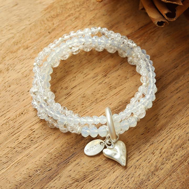 Produktbild Andreani Armband aus echtem Bergkristall mit Herzanhänger (80 cm, Bergkristall)