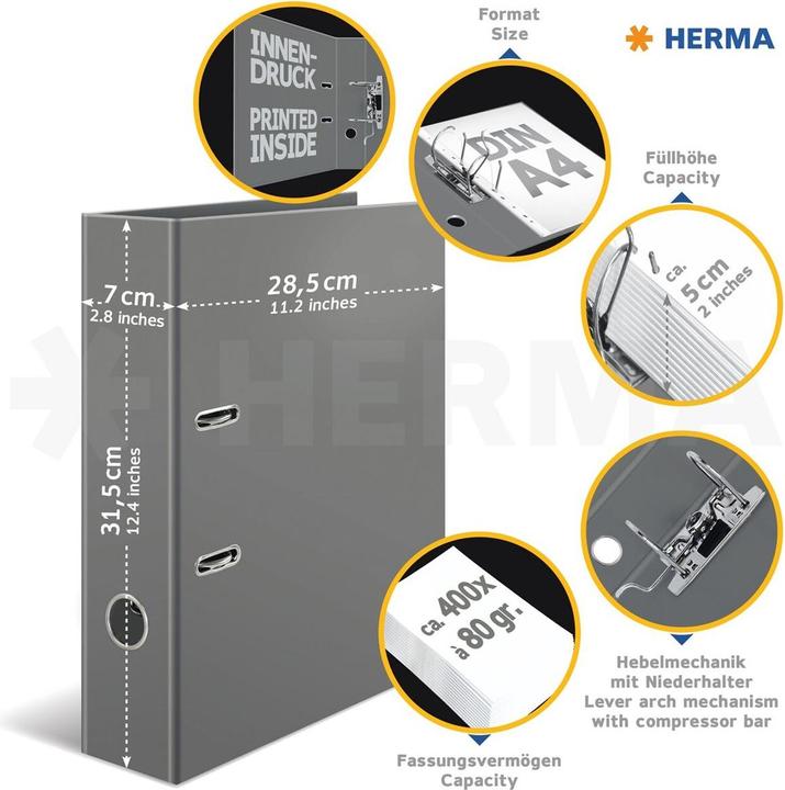 Image du produit HERMA 1x10 classeurs à motifs Europe pour DIN A4 (A4, 70 mm, 10 pièce(s))