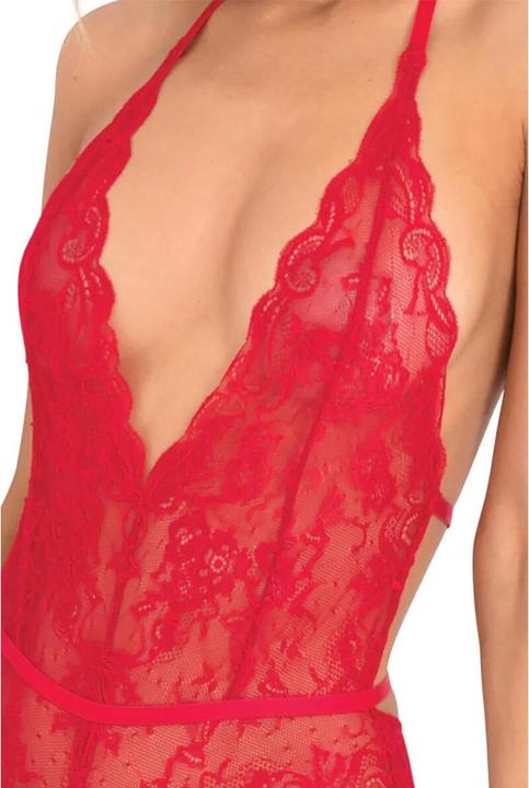 Produktbild René Rofé Spank me Strap-Back Lace Bodysuit - Red (M, L)