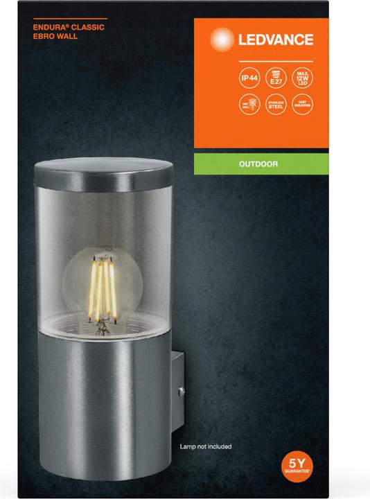 Image du produit Ledvance Endura Classic Ebro Wall E27 Acier inoxydable (E27, IP44)