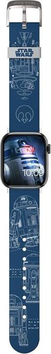 Actual product image Moby Fox Bracelet Smartwatch Star Wars R2-D2 Blueprints 22 mm (22 mm, Stainless steel, Silicone)