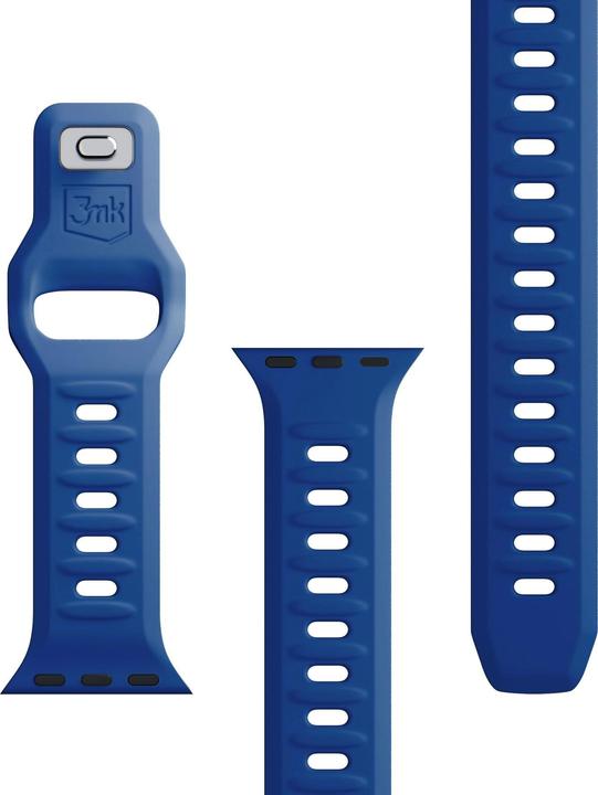 Image du produit 3MK Silicone Watch Strap Niebieski/Blue dla Apple Watch 42/44/45/49mm (Silicone, Acier inoxydable, 3, 4, 9, Extrémiste)