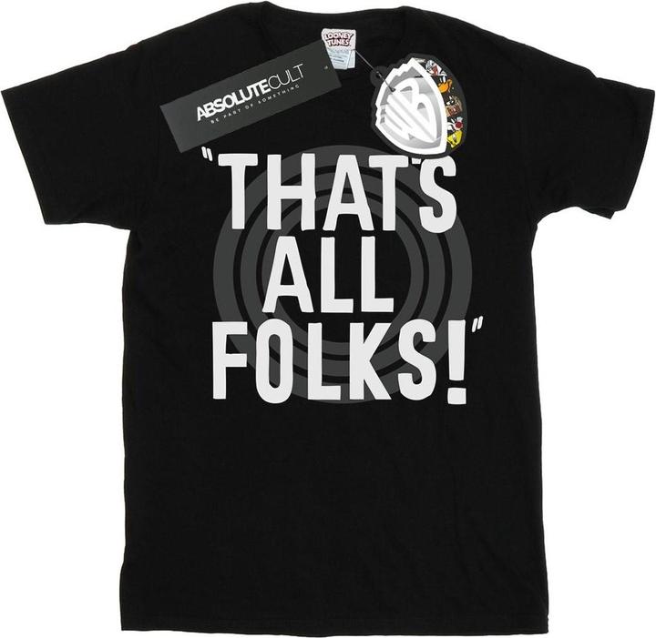 Immagine prodotto Looney Tunes That's All Folks Text Maglietta Ampia Donna (M)