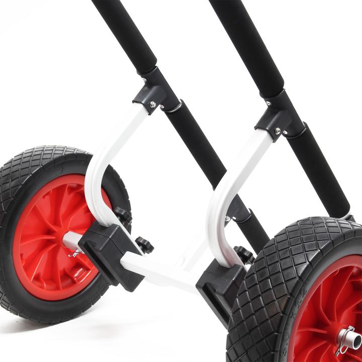 Image du produit Wiltec Chariot de transport Alu 90kg pour Kayak Canoë avec Grande Roue PU Ø31cm & Largeur réglable