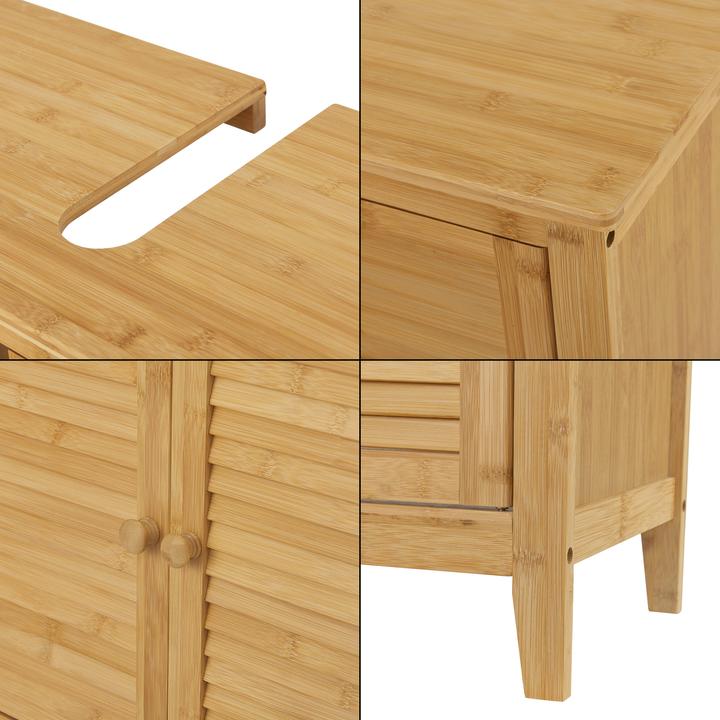 Image du produit En.Casa Meuble sous-vasque en bambou Värmdö 60x67x30cm (60 x 67 x 30 cm)