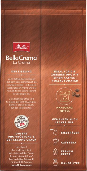 Immagine prodotto Melitta Bella Crema Lacrema (1000 g, Tostatura media)