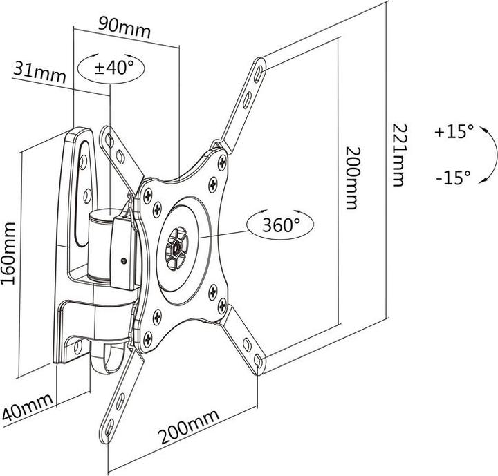 Produktbild Multibrackets VESA Flexarm 360 (Wand, 32", 15 kg)