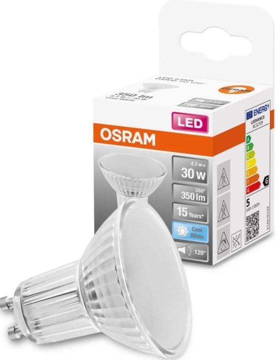 Actual product image Osram LSPAR1650120 4.3W/840 230V GU1010X1OSRAM (GU10, 4.30 W, 350 lm, 1 x, G)
