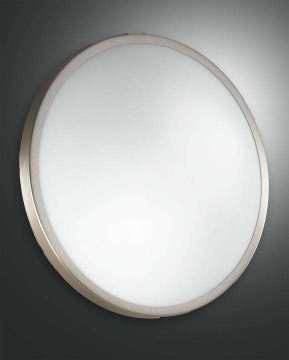 Image du produit Fabas Luce Plafonnier Plaza en blanc 12W 1000lm en nickel satiné et blanc 400x400mm (2100 lm)