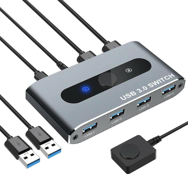 Techly USB 3.0 Schalter 2 Eingänge 4 Ausgänge