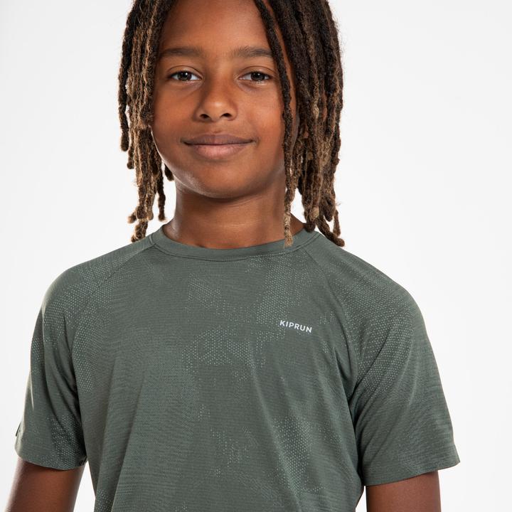 Actual product image Kiprun Laufshirt kurzarm Kinder nahtlos - TS Light 900 khaki (140)