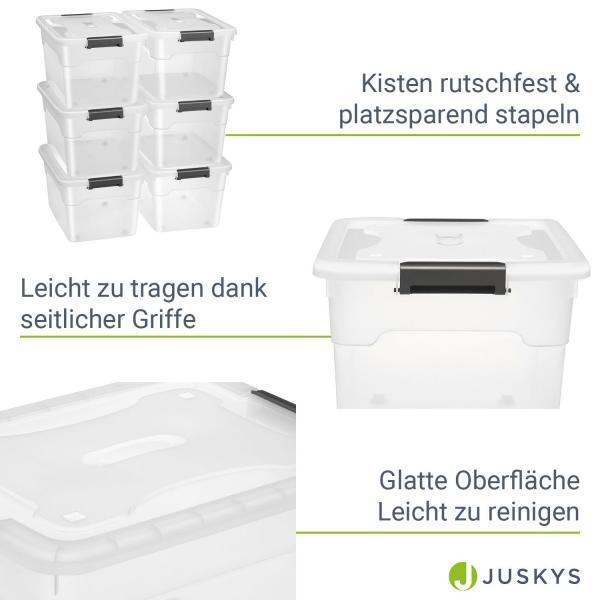 Image du produit Juskys Set de boîtes de rangement avec couvercle (58 x 43 x 34 cm, 60 l)