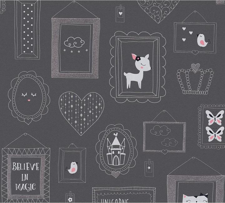 Actual product image A.S. Création with glitter Boys & Girls 6 with picture frame (53 x 1005 cm)