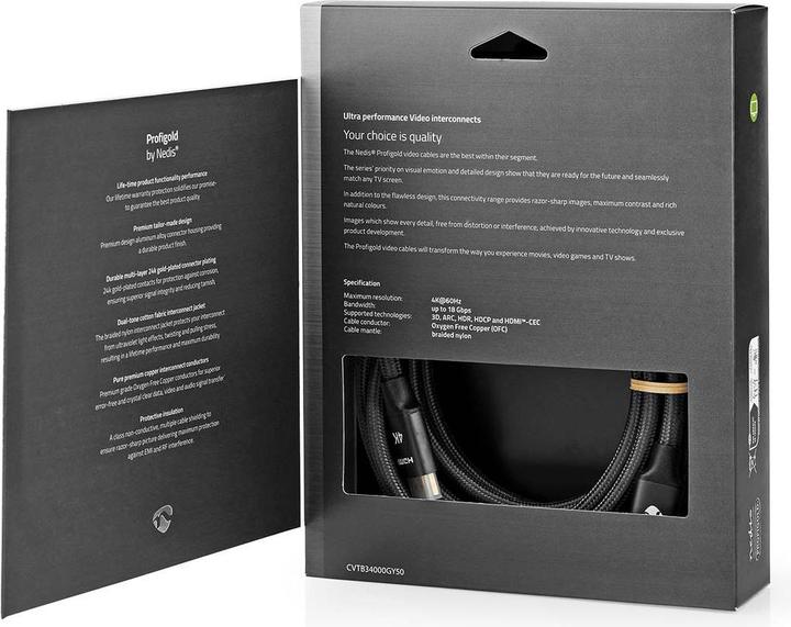 Produktbild Nedis High Speed??HDMI Kabel mit Ethernet| HDMI Stecker|| 4Ka60Hz| - Kabel - Digital/D (5 m, HDMI)