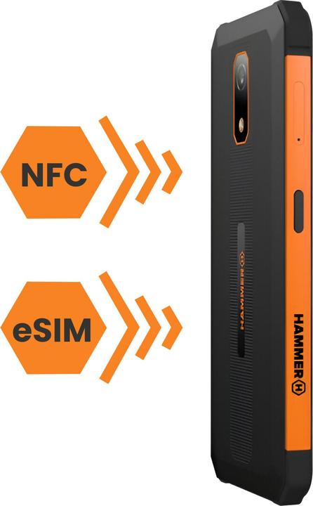 Actual product image Myphone Smartphone Iron Va Waterproof shockproof etange (64 GB, Black / Orange, 6.56", Dual SIM, 13 Mpx, 4G)