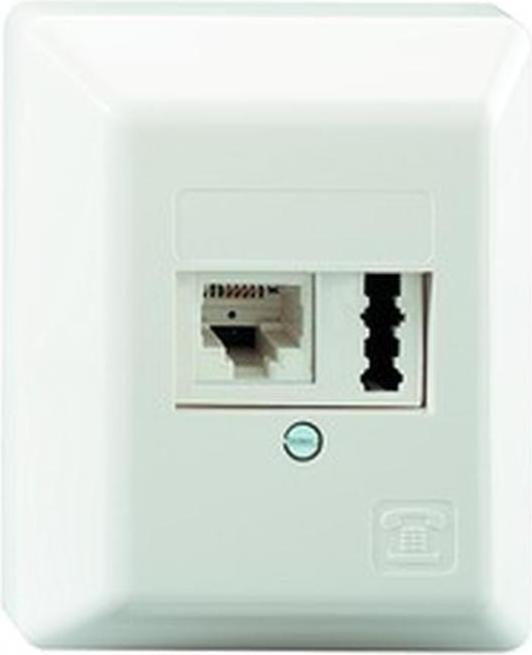 Immagine prodotto Ze-Kom ZE 10x presa combinata UAE1x8(6)/TAE1x6F+N AP bianco puro, PU di 10
