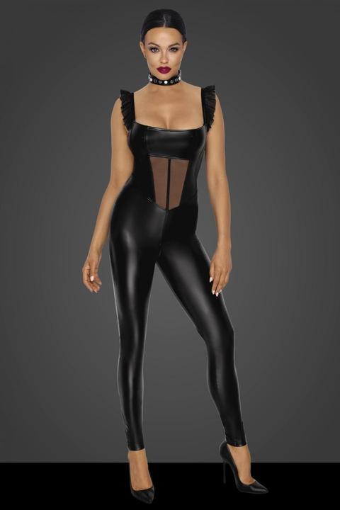 Image du produit Noir Handmade Combinaison Powerwetlook avec empiècements en tulle (L)