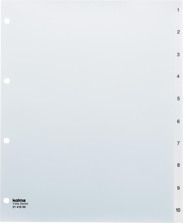 Actual product image Kolma Index A4 XL Vista 1-10 10-piece transparent colourless