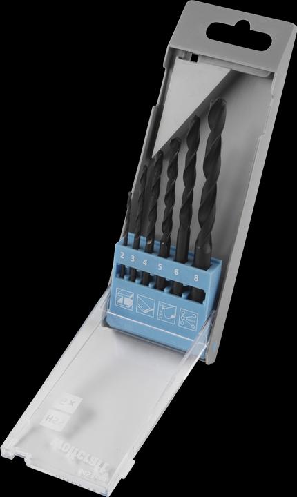 Produktbild wolfcraft Metallbohrer-Set HSS rollgewalzt, Ø 2-8 mm, 6-tlg. (2, 3, 4, 5, 6, 8 mm)