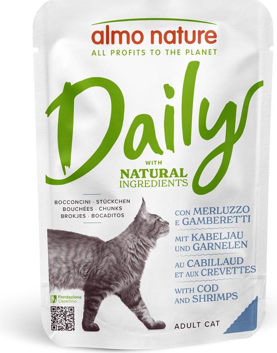 Actual product image Almo Nature Daily Menu Cod & Shrimp (Adult, 1 pcs., 70 g)