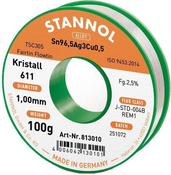 Stannol Solder wire 611 2,5% Ø 1,0 (Solder)