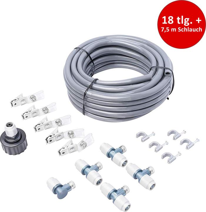 Image du produit UPP Pulvérisateur d'eau Pulvérisateur d'eau Buse de brouillard Kit d'arrosage 7,5m 18 pcs. (Kit d'irrigation goutte à goutte)