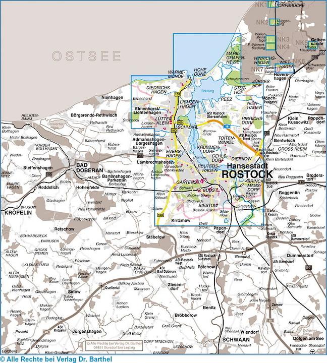 Actual product image Dr Barthel City Maps. Hanseatic Rostock