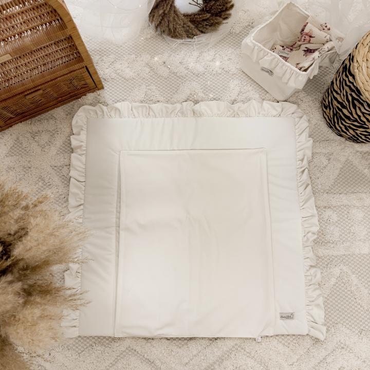 Produktbild Baby-Nest Wickelauflage Velvet Inklusive Abnehmbare Wasserdichte Unterlage | Cream (80 x 75 cm)