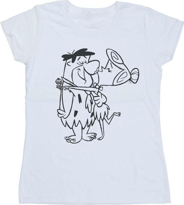 Actual product image The Flintstones Womens/Ladies Fred and Wilma Kiss Cotton T-Shirt (XL)