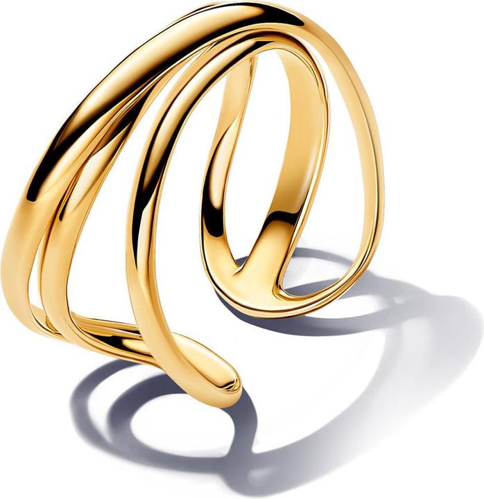 Actual product image Pandora Organic moulded open triple band ring (52)