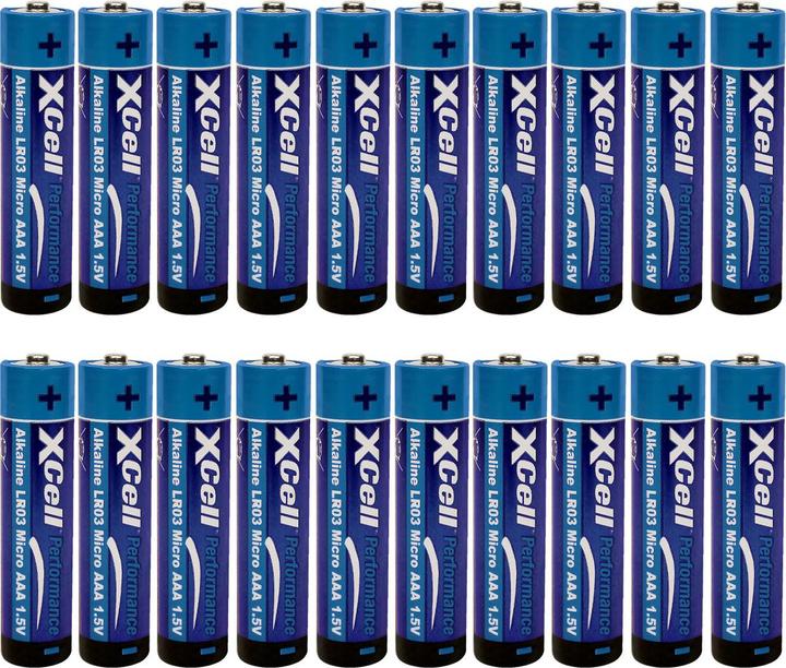 XCell Batterie Typ AAA (Micro), LR03, Alkaline, 1,5V, 20er Set (20 Stk., AAA)