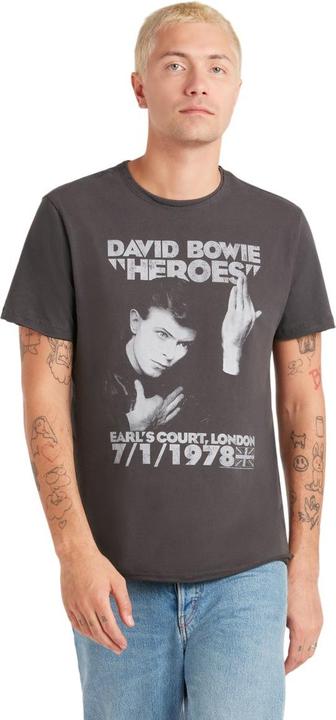 Actual product image Amplified Unisex Adult Heroes 1978 David Bowie T-Shirt (S)