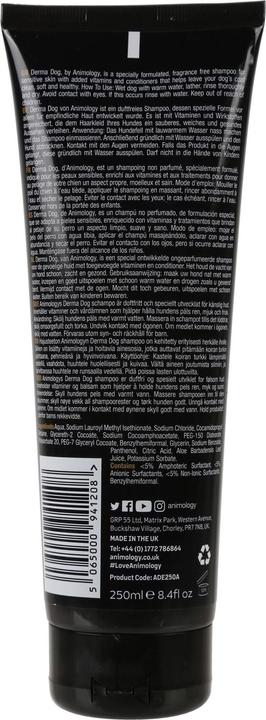 Produktbild Animology Shampoo Derma Dog, 250 ml, Produkttyp: Fellreinigung (Hund, 250 ml)