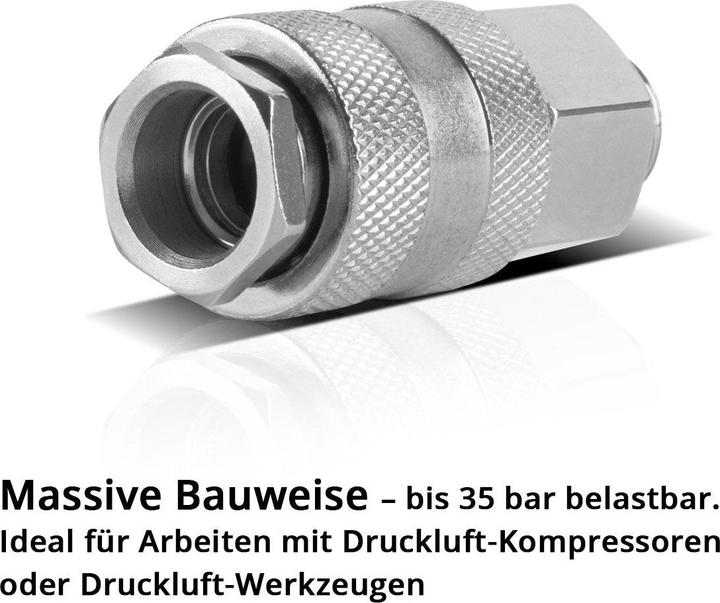 Produktbild Stahlwerk 5er Set Druckluft-Schnellkupplung NW 7.2 mit 1/4 Zoll Aussengewinde
