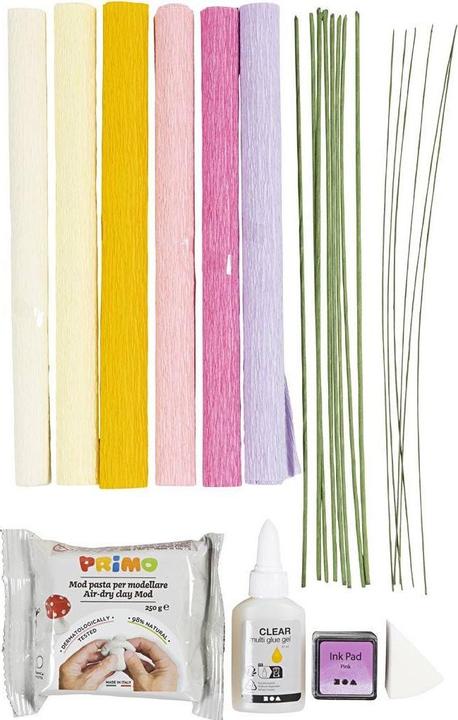 Produktbild Creativ Company Craft Kit - Crepe Paper - Flower Pastel colours (977666)
