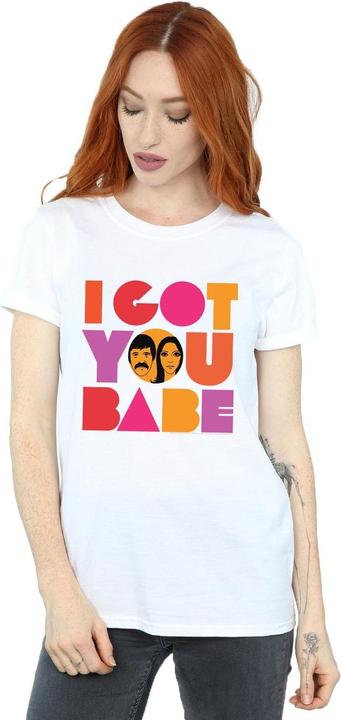 Actual product image Sonny & Cher Womens/Ladies I Got You Cotton Boyfriend T-Shirt (XXL)