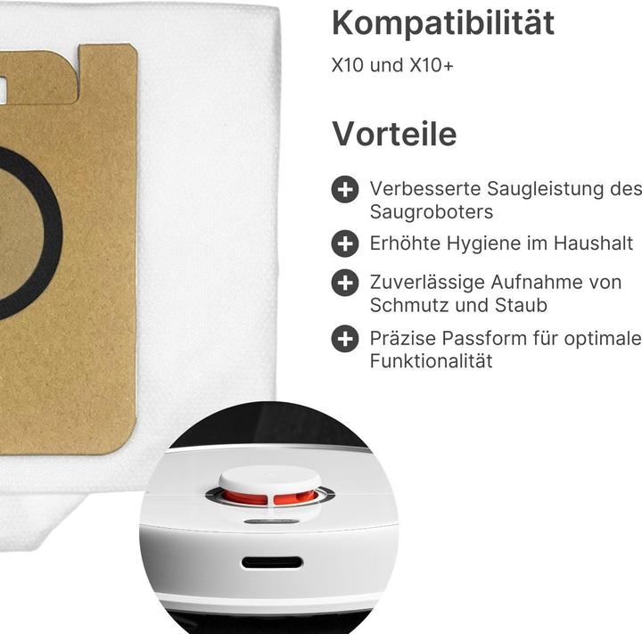 Image du produit Hermex Sacs à poussière alternatifs pour Xiaomi X10 X10+ (4 x)