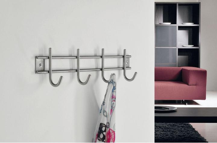 Produktbild Siro Garderobenleiste Satis mit 3 Haken, Breite 220 mm, Edelstahl gebürstet