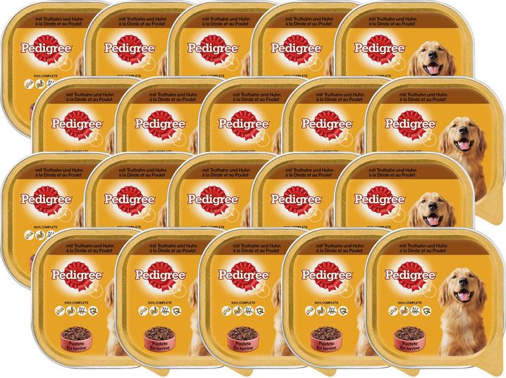 Image du produit Pedigree Adult en terrine avec de la dinde et du poulet en barquette (Adulte, 20 pcs, 6000 g)