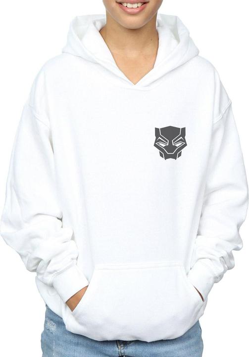 Actual product image Boys Black Panther Black On Black Chest Print Hoodie (140, 146)