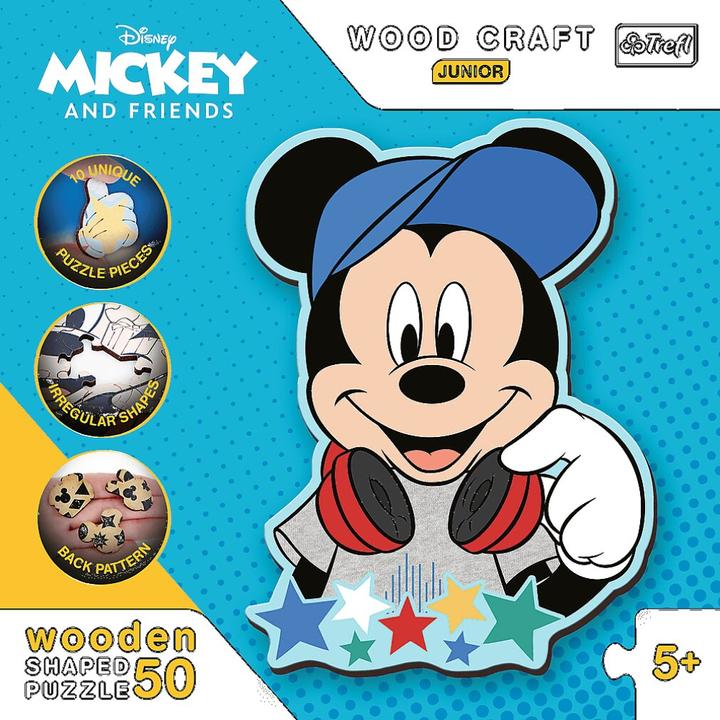 Image du produit Trefl Puzzle en bois forme spéciale 50 - Mickey Mouse (50 pièces)